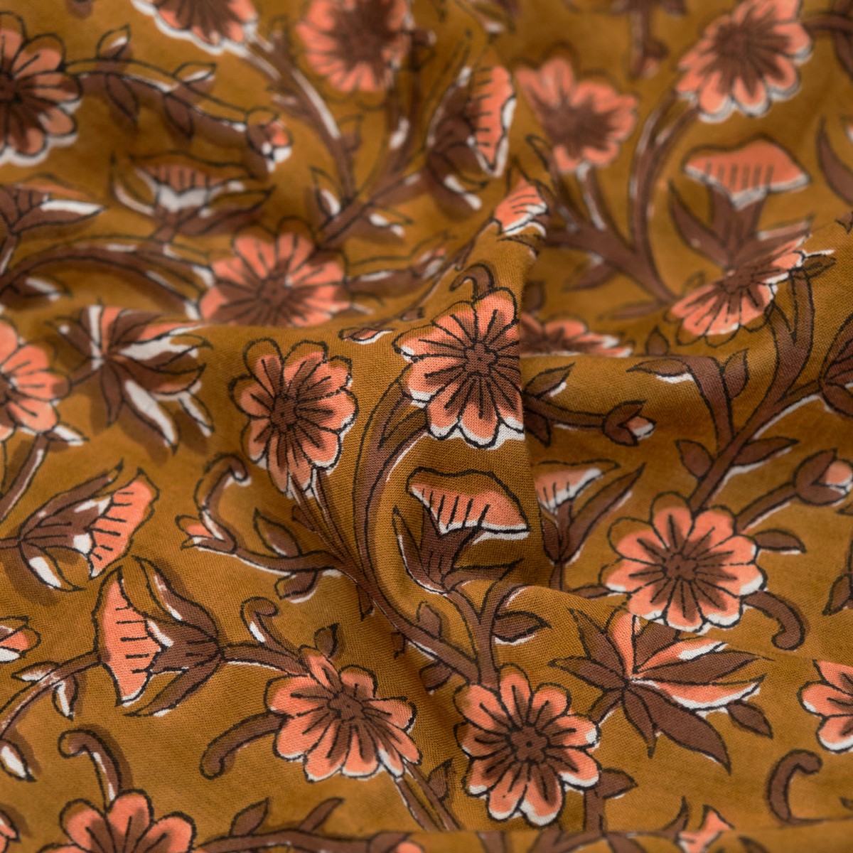 tapestry-block-printed-organic-cotton-batiste-ochre-pinecone-papaya