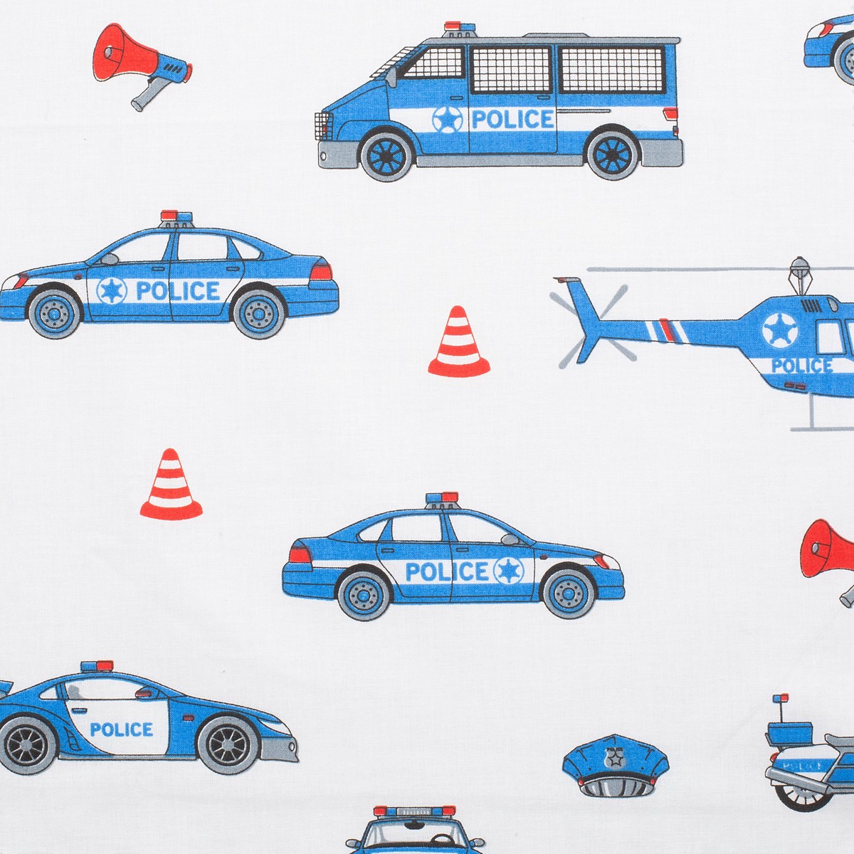 printed-cotton-poplin-fabric-police-vehicles-on-white-background-160-gsm