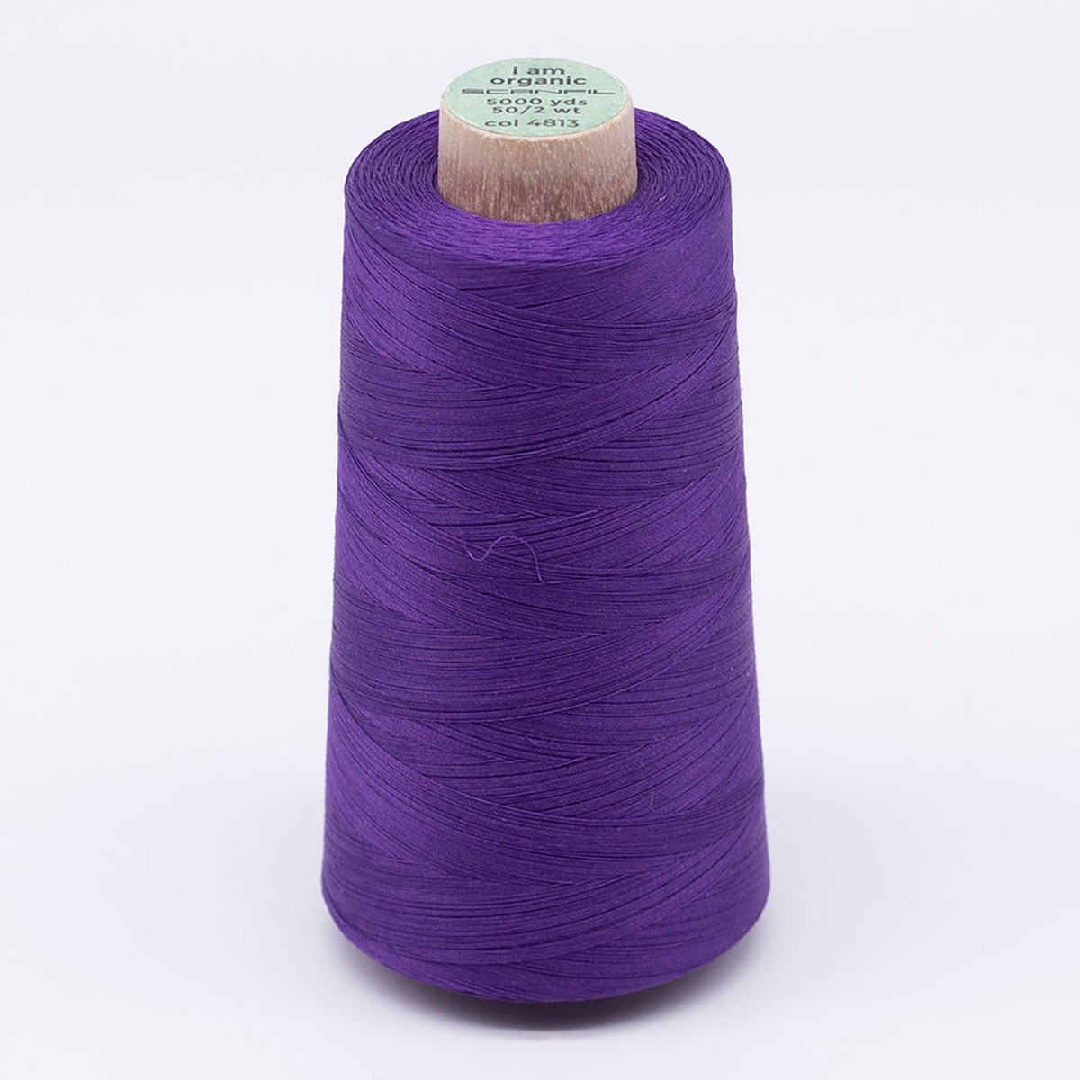 scanfil-50wt-organic-pima-cotton-thread-5000-yd-cones-4813-royal-purple