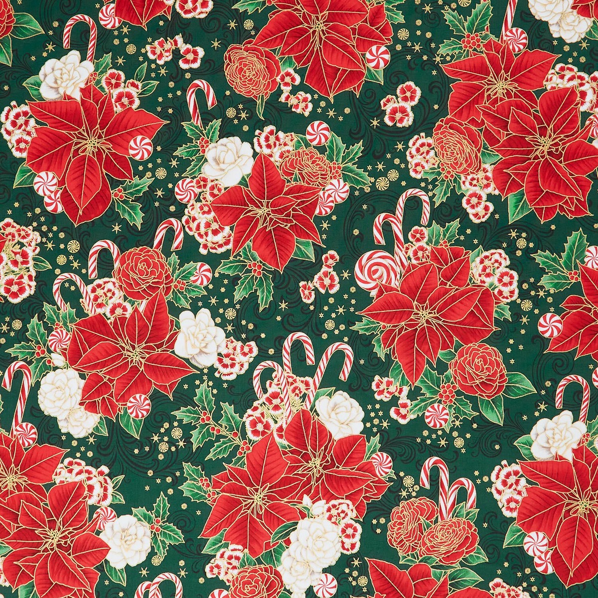 holiday-flourish-peppermint-twist-poinsettias-pine-metallic-yardage