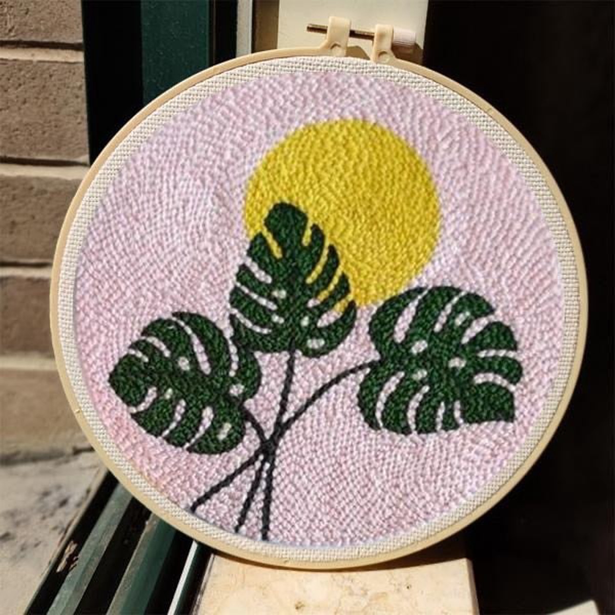 punch-needle-starter-kits-boho-green-leafs