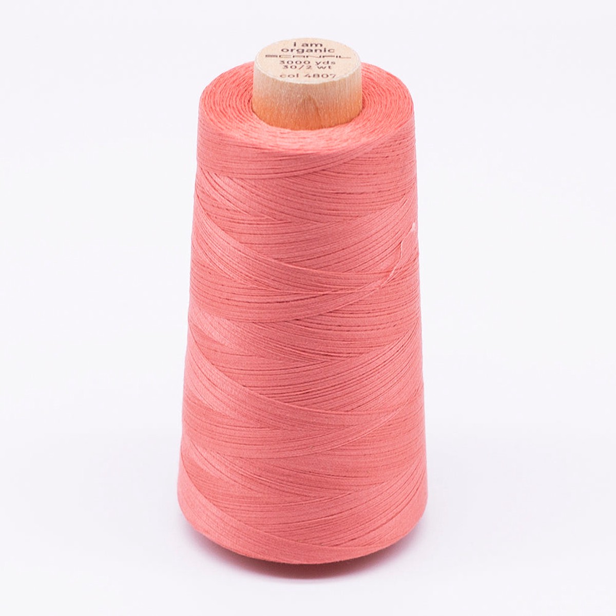 scanfil-30wt-organic-pima-cotton-thread-3000-yd-cone-4807-burnt-coral