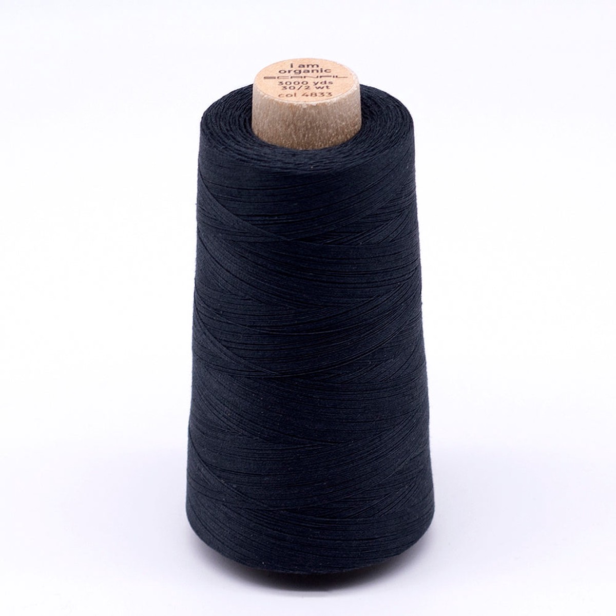 scanfil-30wt-organic-pima-cotton-thread-3000-yd-cone-4833-vulcanic-ash