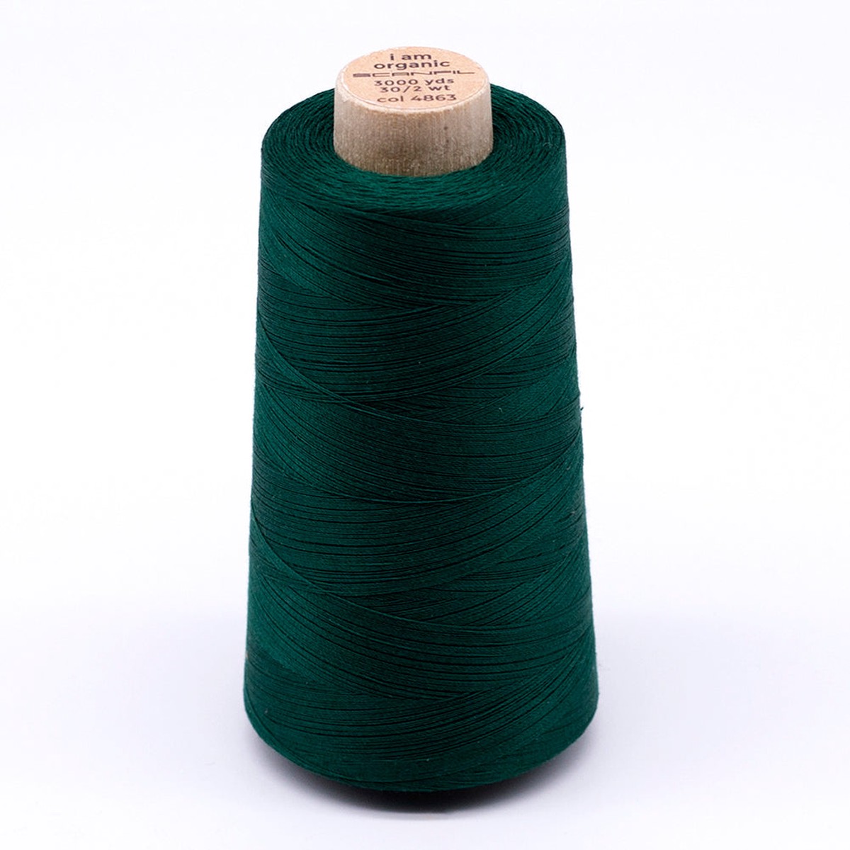 scanfil-30wt-organic-pima-cotton-thread-3000-yd-cone-4863-galapagos-green