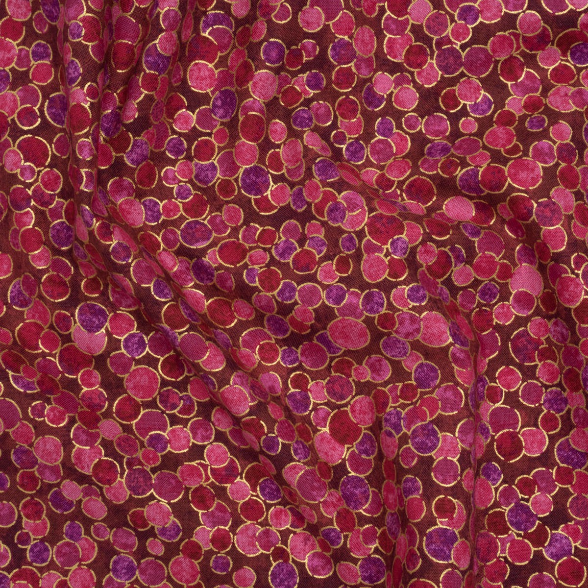 metallic-printed-quilting-cotton-by-northcott-bubble-gum-polka-dot-confetti-shimmer-collection