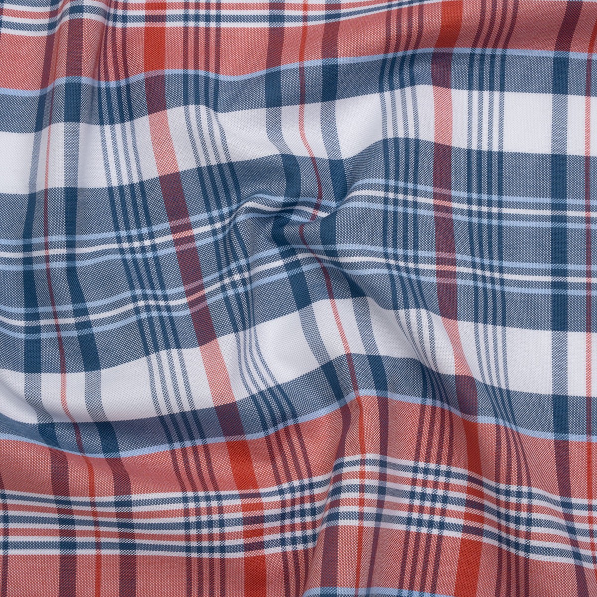 cotton-oxford-shirting-classic-blue-cherry-tomato-and-white-plaid-deadstock