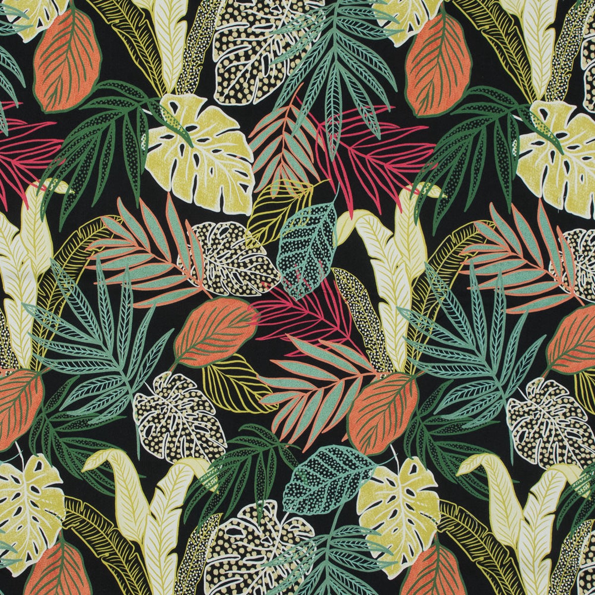 stretch-cotton-sateen-black-and-green-leaves-tropikaj-lumoj-print-mood-exclusive-avenable-collection