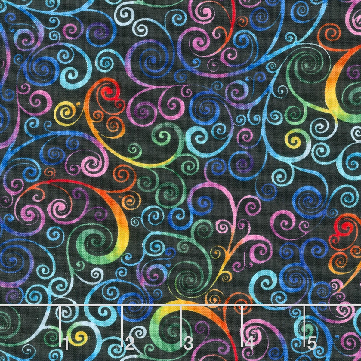 rainbow-scrolls-black-yardage