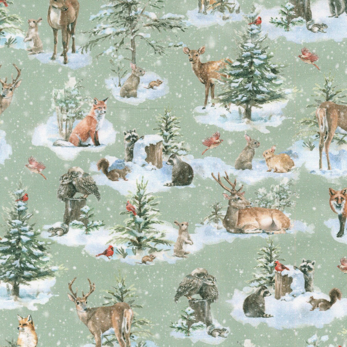 woodland-whispers-woodland-creature-allover-avocado-yardage