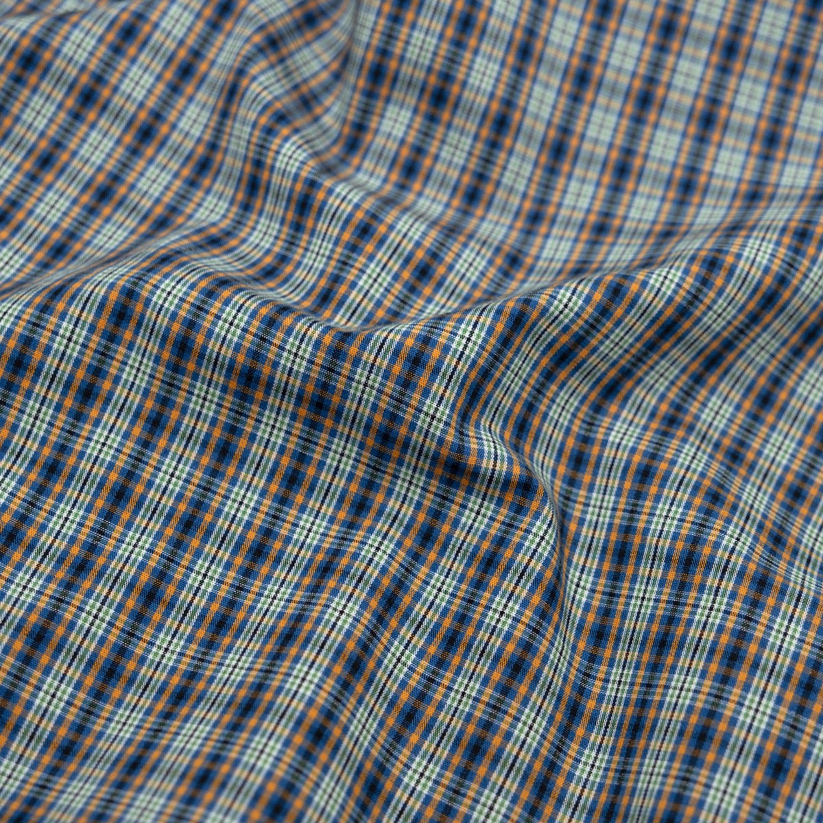 mini-plaid-cotton-shirting-royal-blue-tangerine-multi