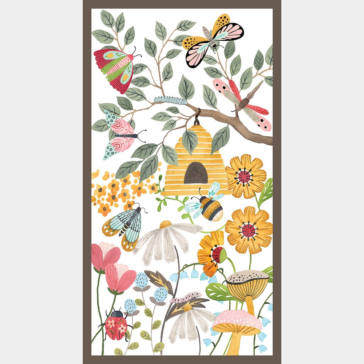 nature-s-symphony-bee-hive-and-flowers-white-panel