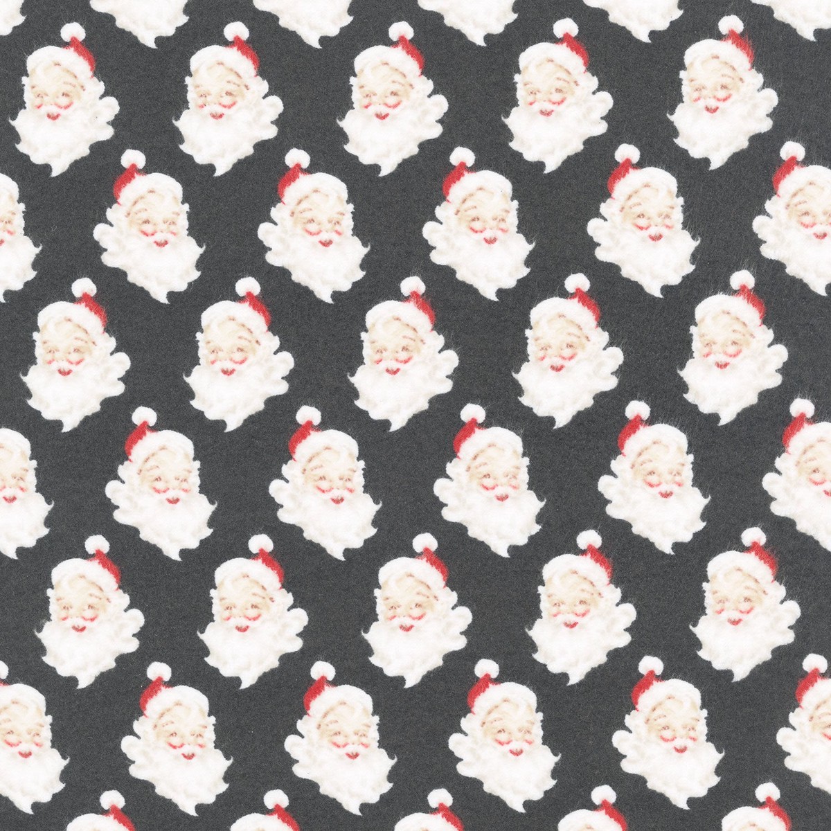 old-fashioned-christmas-santa-heads-charcoal-flannel-yardage
