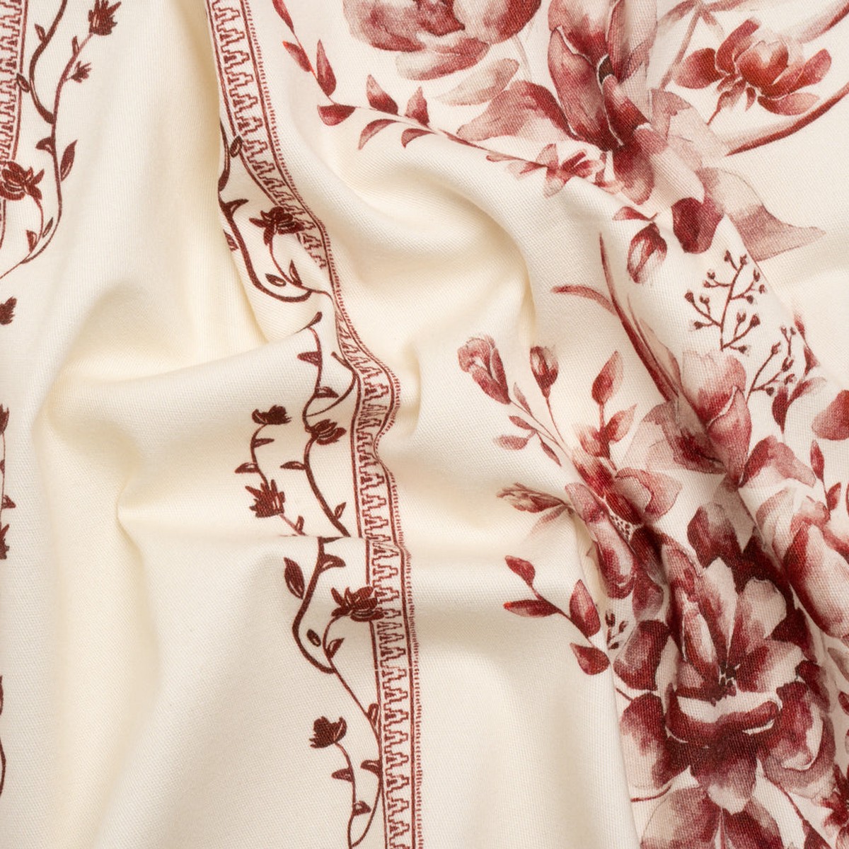 brushed-stretch-cotton-twill-print-burgundy-and-white-floral-stripes-mood-exclusive-pathway-to-paradise
