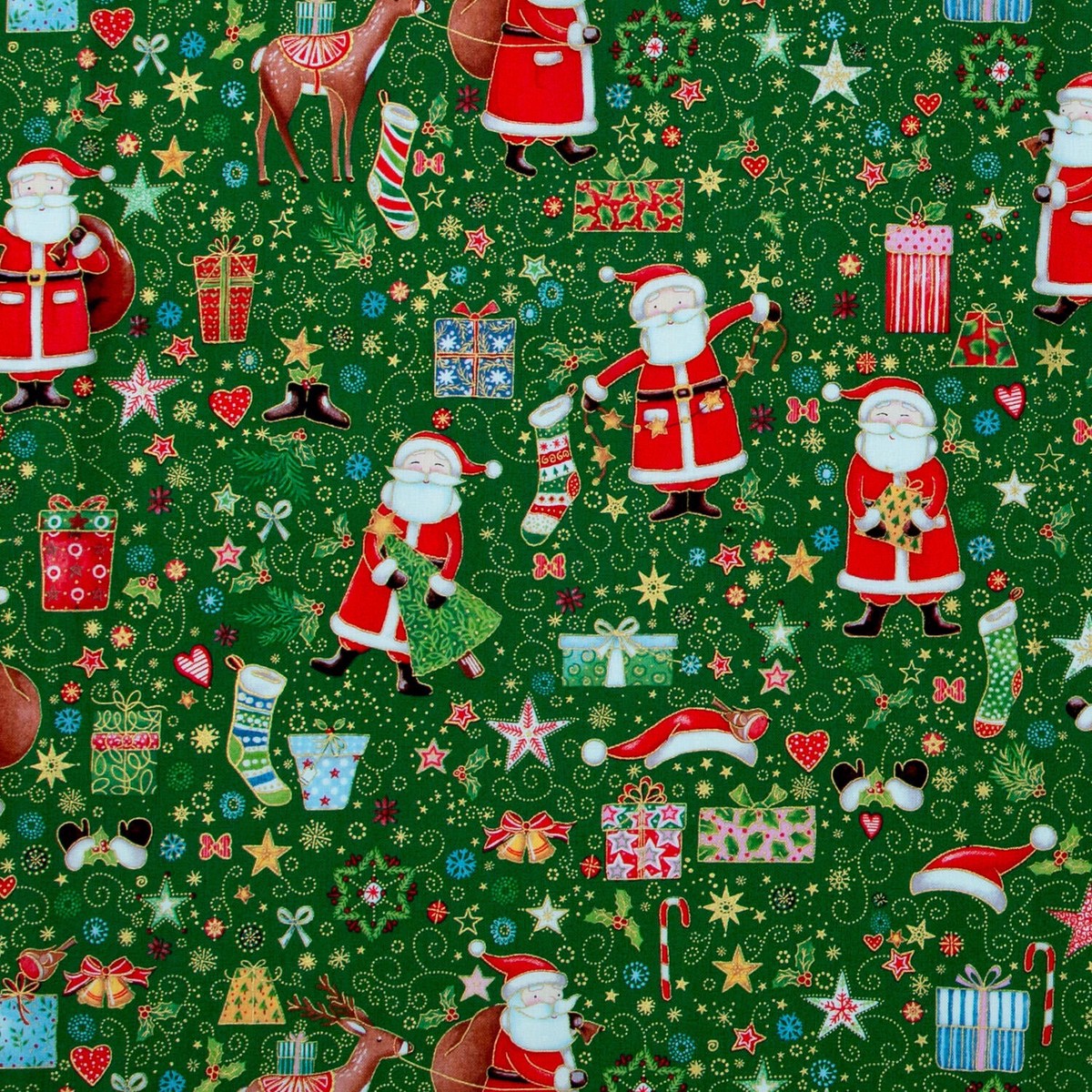 jolly-st-nick-merry-magic-metallic-green-yardage