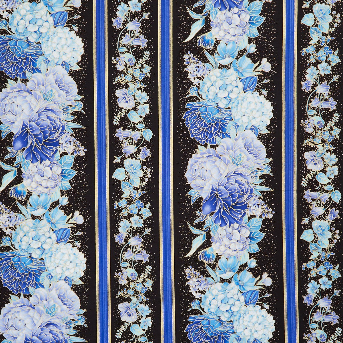 escapade-floral-11-stripes-black-metallic-yardage