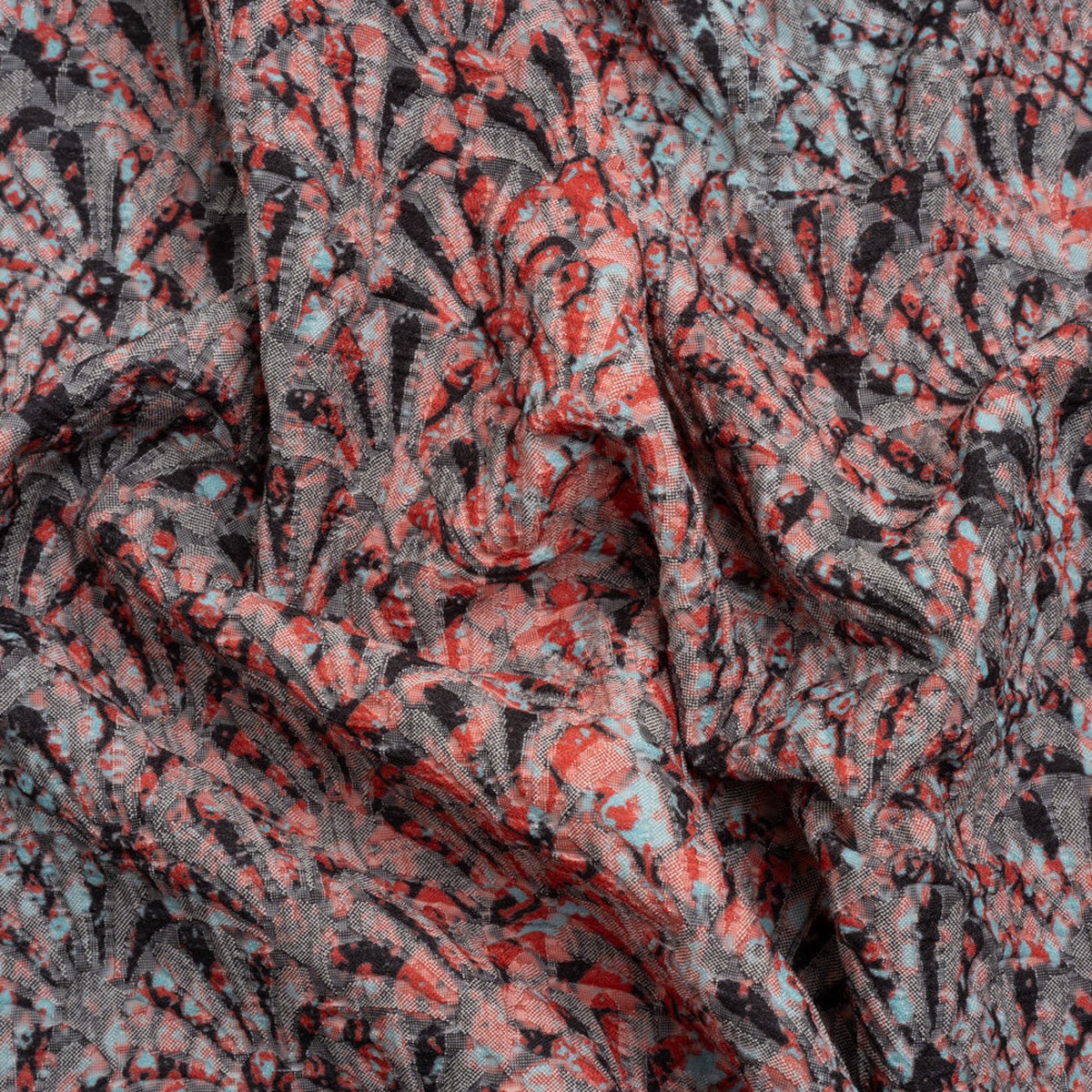 red-black-and-sky-blue-abstract-printed-fan-flowers-stretch-cotton-matelasse