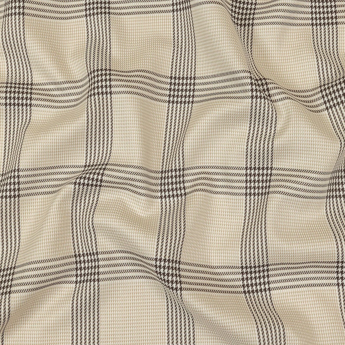 beige-brown-and-white-glen-plaid-twill-cotton-shirting