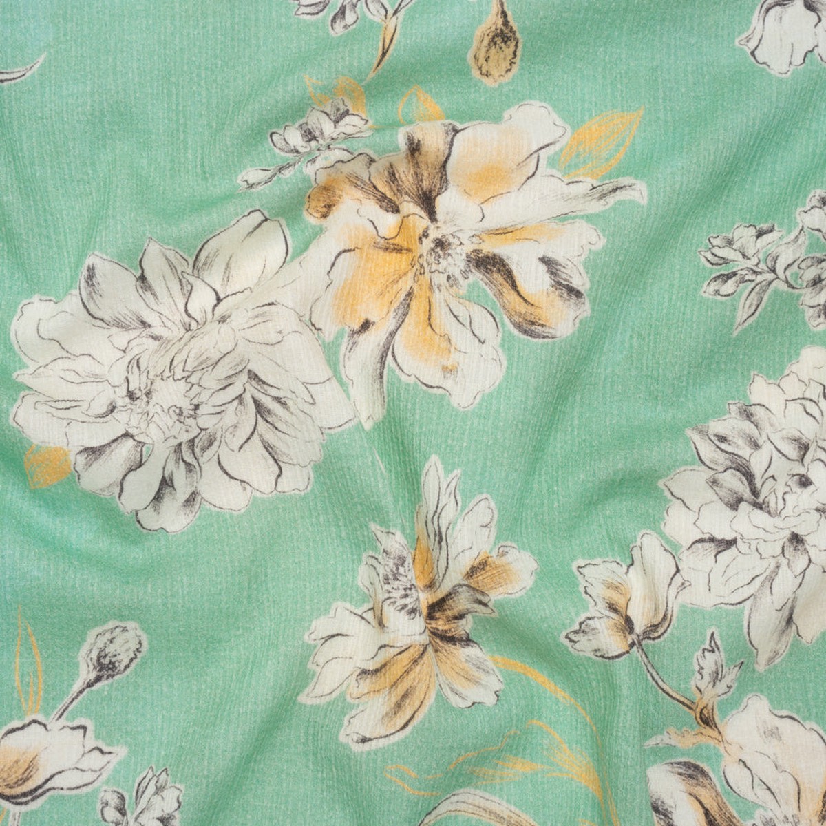 slubbed-gauzy-cotton-woven-mint-green-golden-yellow-and-off-white-floral-mood-exclusive-color-me-chrysanthemum-print