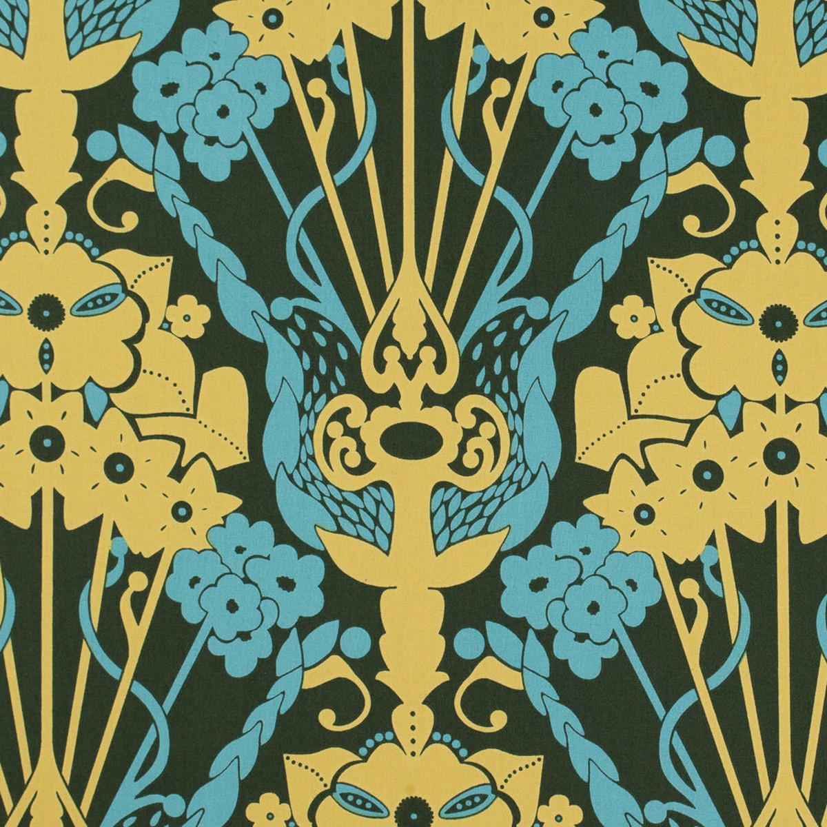 green-and-yellow-large-scale-floral-printed-cotton-woven